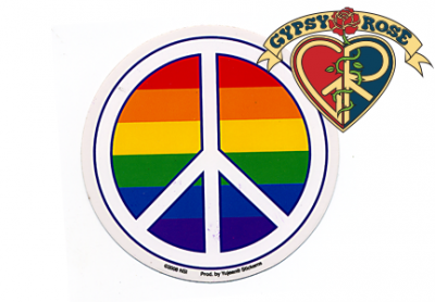 PRIDE PEACE SIGN WITH RAINBOW STICKER