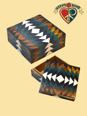 Aztec Design Wooden Box