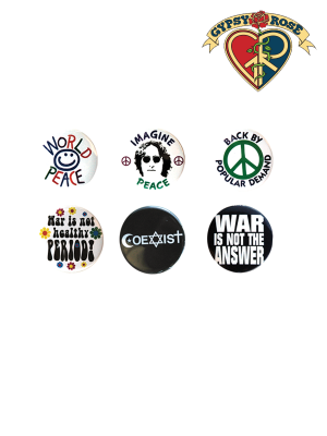 ASSORTED PEACE PINS / BUTTONS
