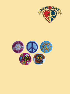 ASST LOVE AND PEACE BUTTON