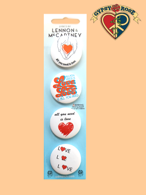 Lennon And Mccartney All You Need Is Love Buttons