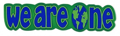 WE ARE ONE SMALL BUMPER STICKER