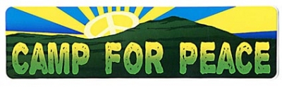 CAMP FOR PEACE SMALL BUMPER STICKER