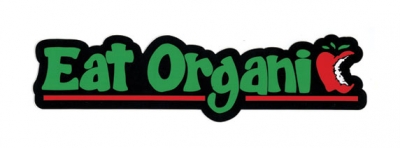 EAT ORGANIC APPLE BITE BUMPER STICKER