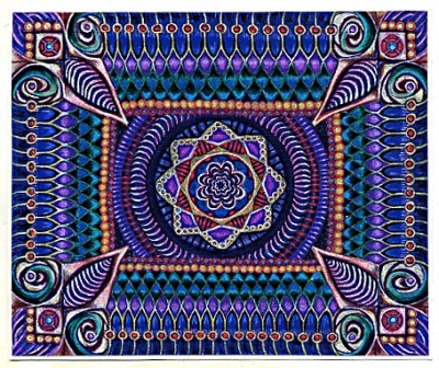 Anjali Mandala In Rectangle Sticker