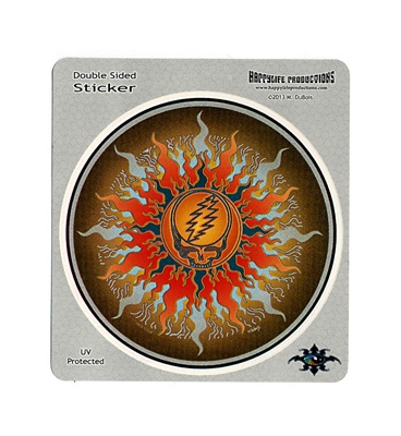 GRATEFUL DEAD STEAL YOUR FACE FIERY SUN STICKER