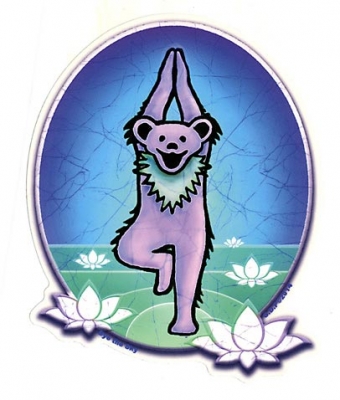 Grateful Dead Dancing Bear Yoga W/Lotus Sticker