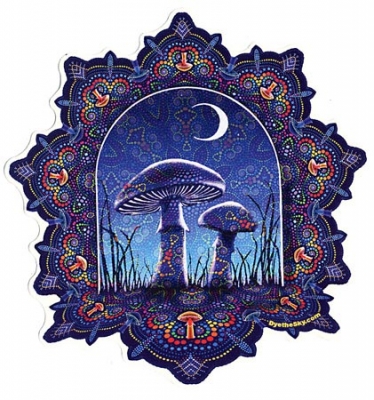 Psych Mushrooms & Moon Sticker
