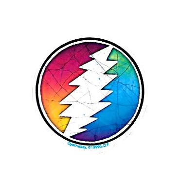 Small Batik Round Lightning Bolt Sticker