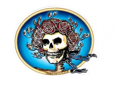 Grateful Dead Small Skull & Roses Bertha Sticker