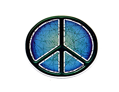 BATIK PEACE SIGN OVAL WINDOW STICKER