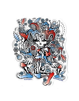 GRATEFUL DEAD STEAL YOUR FACE WILD JESTER STICKER