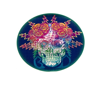 GRATEFUL DEAD ROSES BOLTS SKULL MULTI IMAGE STICKER