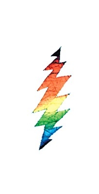 GRATEFUL DEAD BATIK LIGHTNING BOLT WINDOW STICKER