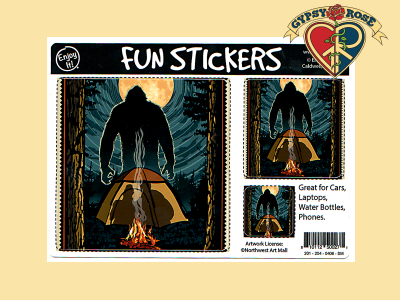 Bigfoot Campground 3 Asst Sizes Sticker