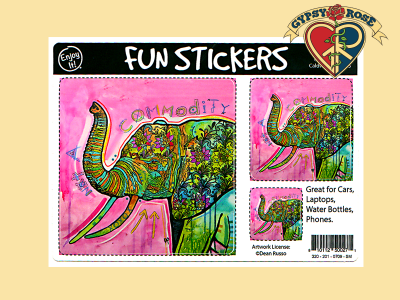 Elephant 3 Asst Sizes Sticker