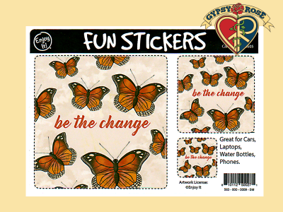 Be The Change Butterfly 3 Asst Sizes Sticker