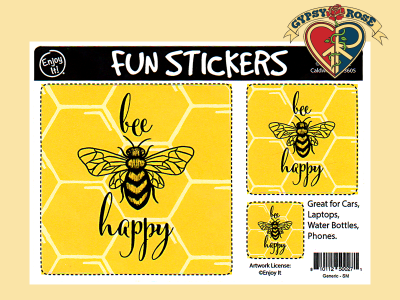 Bee Happy 3 Asst Sizes Sticker