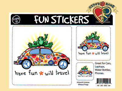 Bug With Frog 3 Asst Sizes Sticker
