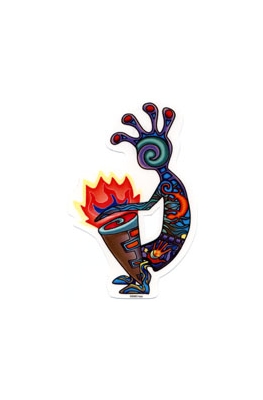 KOKOPELLI COLORFUL WINDOW STICKER