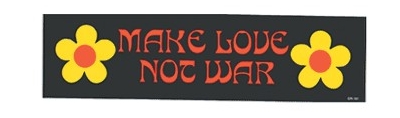 MAKE LOVE NOT WAR BUMPER STICKER