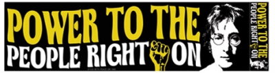 POWER TO THE PEOPLE RIGHT ON BUMPER STICKER