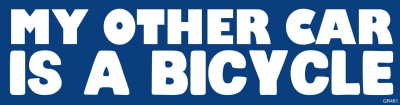 MY OTHER CAR IS A BICYCLE BUMPER STICKER