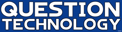 QUESTION TECHNOLOGY BUMPER STICKER