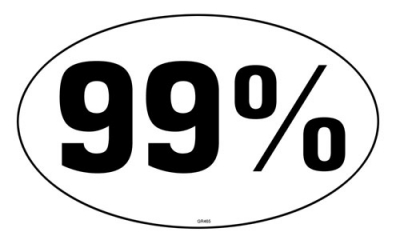 99% OVAL BUMPER STICKER
