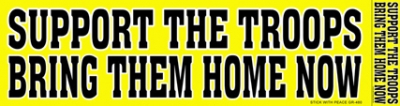 SUPPORT THE TROOPS BRING THEM HOME BUMPER STICKER
