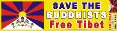 SAVE THE BUDDHISTS FREE TIBET BUMPER STICKER