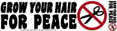 GROW YOUR HAIR FOR PEACE BUMPER STICKER