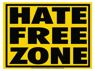 Hate Free Zone Sticker