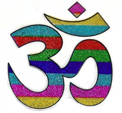 Multi-Color Striped Om Sticker