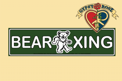 BEAR XING GREEN SIGN W/BEAR GRATEFUL DEAD STICKER