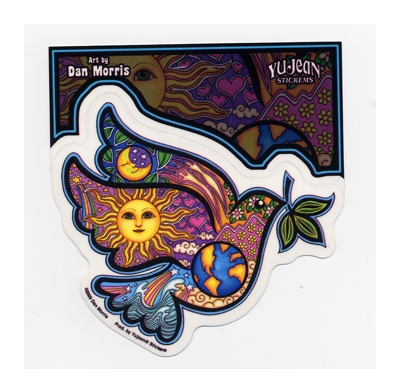 PEACE DOVE PSYCHEDELIC WINDOW STICKER