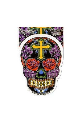 ROSE CROSS SUGAR SKULL STICKER