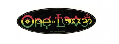 One Love Symbols Rasta Full Color Oval Sticker