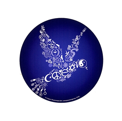 Coexist Peace Dove Interfaith Round Color Sticker