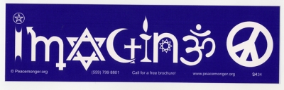 IMAGINE IN SYMBOLS BUMPER STICKER