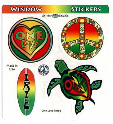 Rasta Multi-Designs 4-Stickers Set