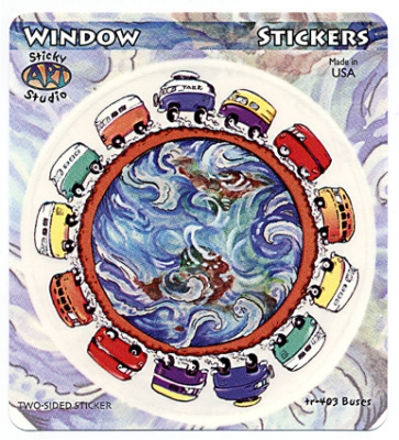 Buses Around The World Sticker