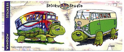 "Slow & Steady" Buses Turtles 2-Stickers Set