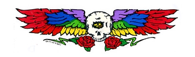 WINGED 1 EYE SKULL STICKER