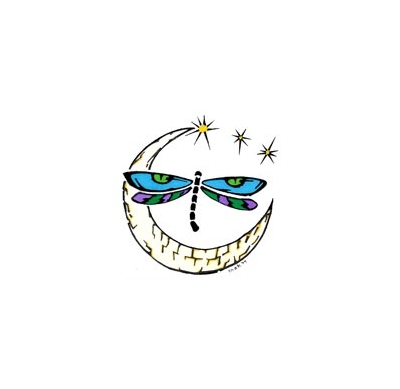 Dragonfly withMoom Sticker
