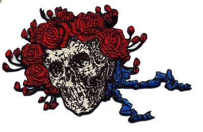 THE GRATEFUL DEAD SKULL & ROSES HEAD ONLY PATCH