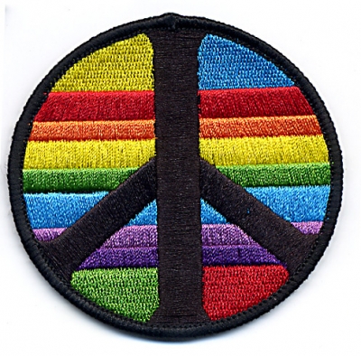 Rainbow Strip Peace Sign Patch