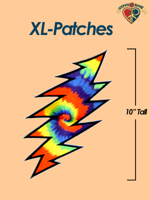 X-Large Tie Dye Lighting Bolt Patch