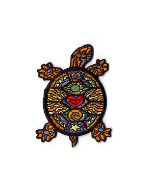 PSYCHEDELIC STAINED GLASS TURTLE PATCH