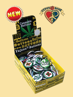 Cannabis Buttons / Pins 130 Piece Assortment
